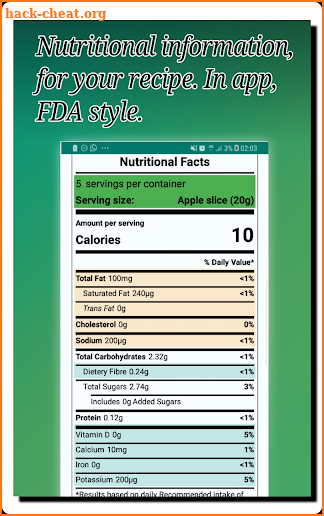 Labely - Calories & Nutritional values, FDA style. screenshot