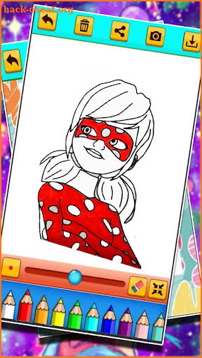 LadyBug coloring the cat: coloring pages screenshot