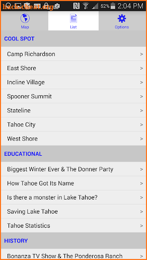 Lake Tahoe GPS Audio Tour screenshot
