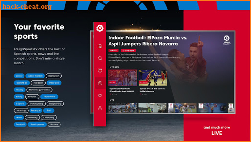 LaLiga Sports TV - Live sports in Smart TV screenshot