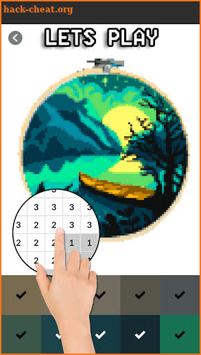 Landscape Cross Stitch Color By Number : Pixel Art screenshot