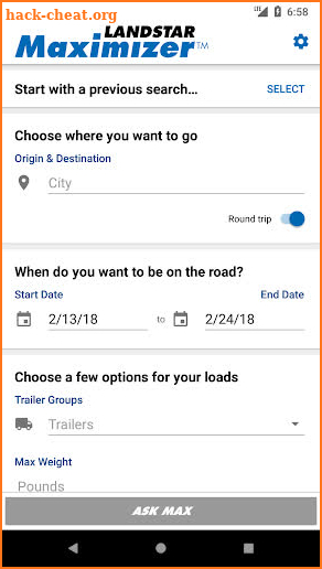 Landstar Maximizer™ app - Just use ASK MAX™ screenshot