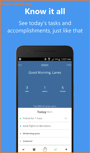 Lanes: Todo list app and timer screenshot