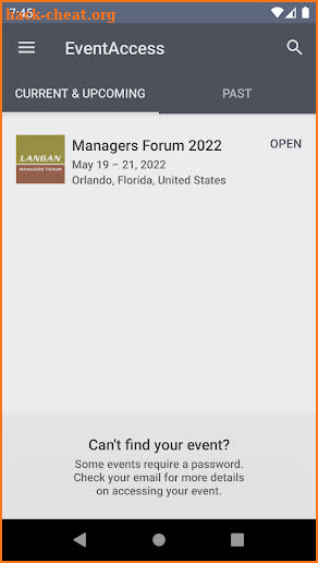 Langan Event Access screenshot