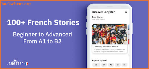 Langster: Learn French with A1-B2 Stories & News screenshot