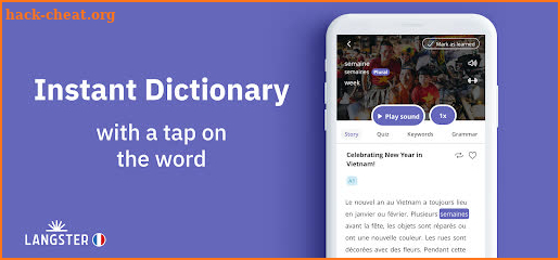 Langster: Learn French with A1-B2 Stories & News screenshot