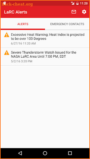 LaRC Alerts screenshot