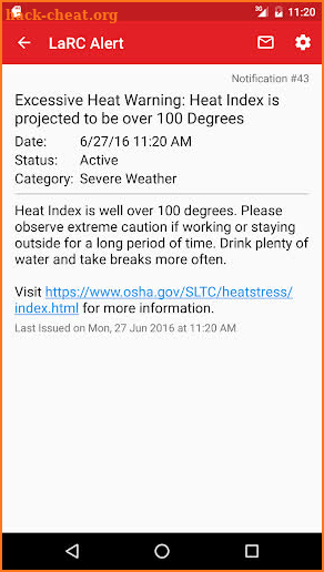 LaRC Alerts screenshot
