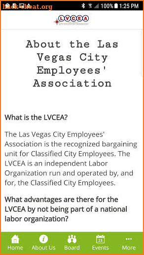 Las Vegas City Employees Assn. screenshot