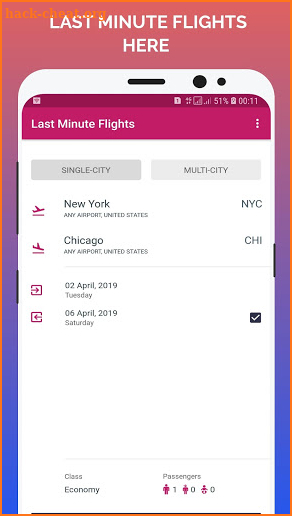 Last Minute Flight Booking screenshot