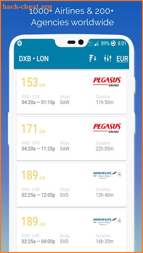 Last Minute Flight Booking App screenshot