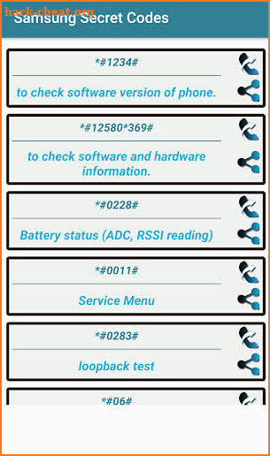 Latest Samsung Secret Codes screenshot