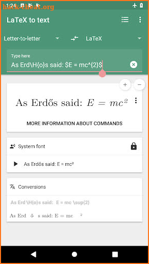LaTeX equation editor: Unicode Math Symbols screenshot