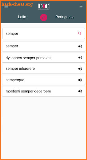 Latin - Portuguese Dictionary (Dic1) screenshot