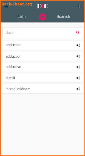 Latin - Spanish Dictionary (Dic1) screenshot
