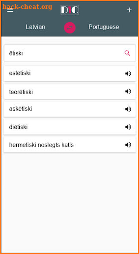 Latvian - Portuguese Dictionary (Dic1) screenshot