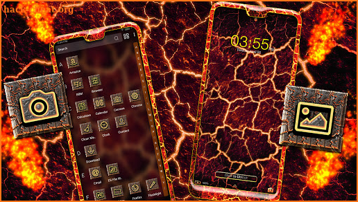 Lava Cracks Launcher Theme screenshot