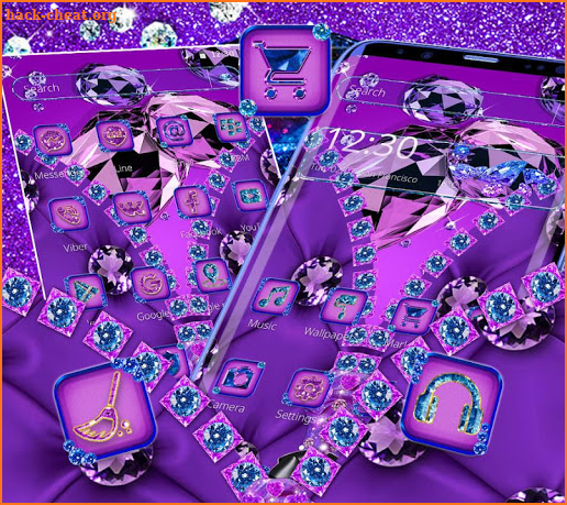 Lavender Diamond Zipper Theme screenshot