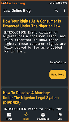 Law Online Report screenshot