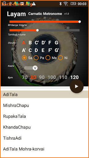 Layam - Carnatic Metronome screenshot