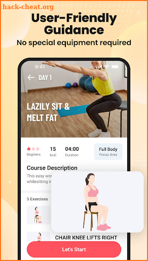 Lazy exercise at home screenshot