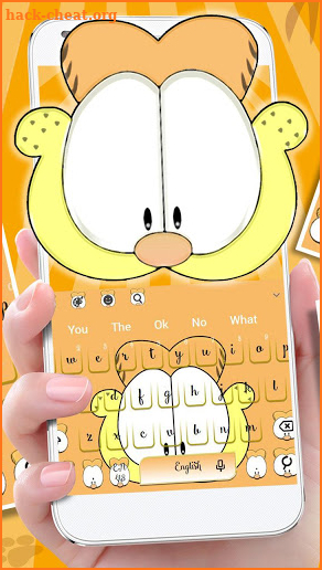 Lazy Orange Cat Keyboard Theme screenshot