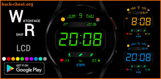 LCD Watch Face Wear OS screenshot