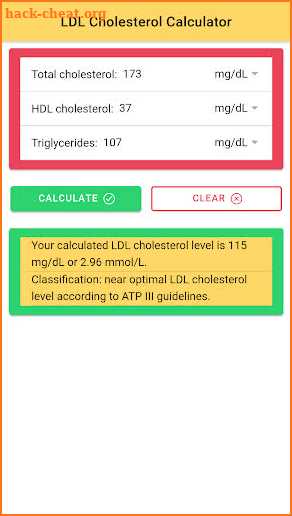 LDL Cholesterol Calculator - Cholesterol Tracker screenshot
