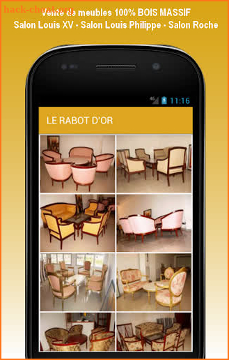 Le Rabot d'or, vente de meubles 100% BOIS MASSIF screenshot