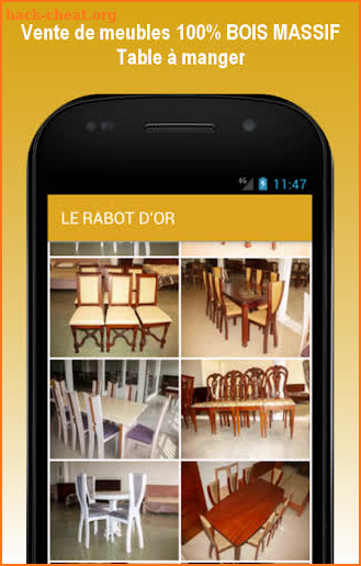 Le Rabot d'or, vente de meubles 100% BOIS MASSIF screenshot