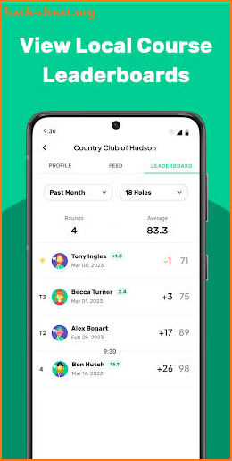 Leaderboard Golf screenshot