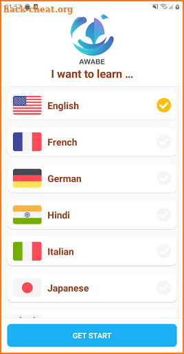 Learn English, Korean, Chinese, French ... - Awabe screenshot