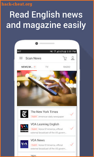 Learn English with News,TV,YouTube,TED - ScanNews screenshot