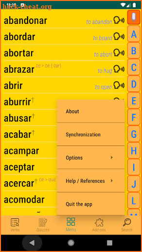 Learn Spanish grammar and verb conjugation screenshot