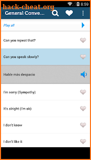 Learn Spanish Phrasebook Pro screenshot