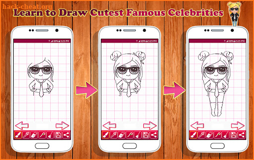 Learn to Draw Cutest Famous Celebrity Characters screenshot