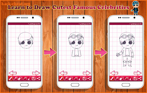 Learn to Draw Cutest Famous Celebrity Characters screenshot