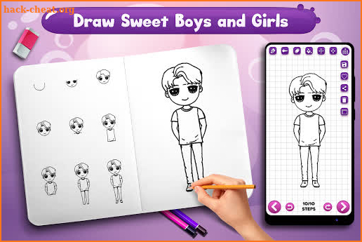 Learn to Draw Sweet Boys & Cute Girls screenshot