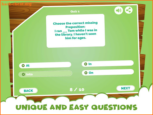 Learning Prepositions Quiz App screenshot