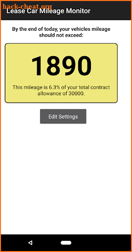 Lease Car Mileage Monitor screenshot