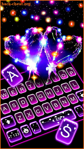 LED Heart Balloons Keyboard Background screenshot