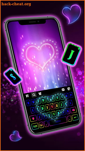 LED Heart Live Keyboard Background screenshot