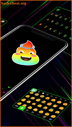 Led Neon Black Keyboard Theme screenshot