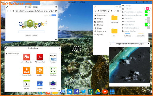 Leena Desktop UI (Multiwindow) screenshot