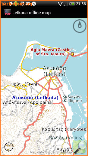 Lefkada island offline map screenshot