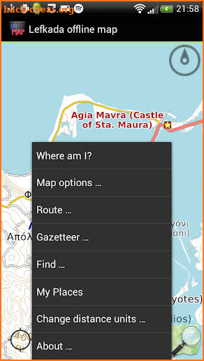 Lefkada island offline map screenshot