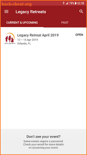 Legacy Retreats - IoH screenshot