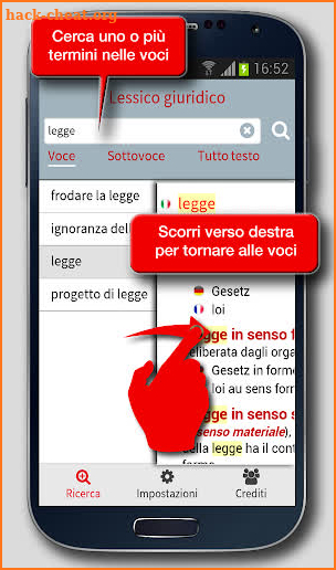 Legal lexicon in 3 languages screenshot