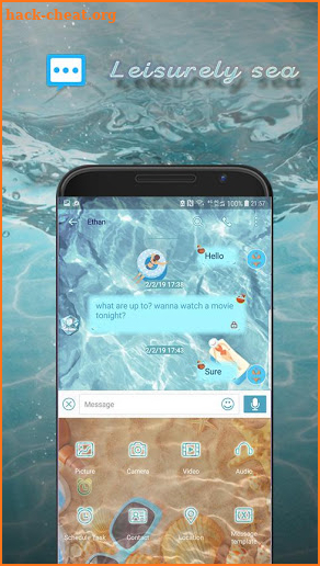 Leisurely sea skin for Next SMS screenshot