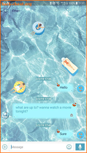 Leisurely sea skin for Next SMS screenshot